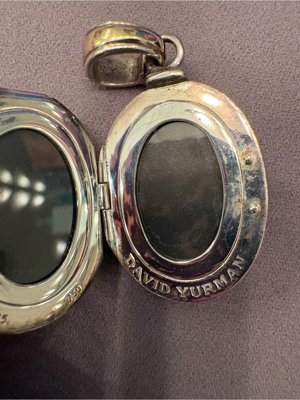 David Yurman 925 Sterling Silver & 18k Gold Sculpted Cable Oval Locket Pendant
